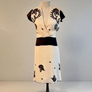 TEMPERLEY LONDON Silk Rhinestone Appliqué Dress Size 6